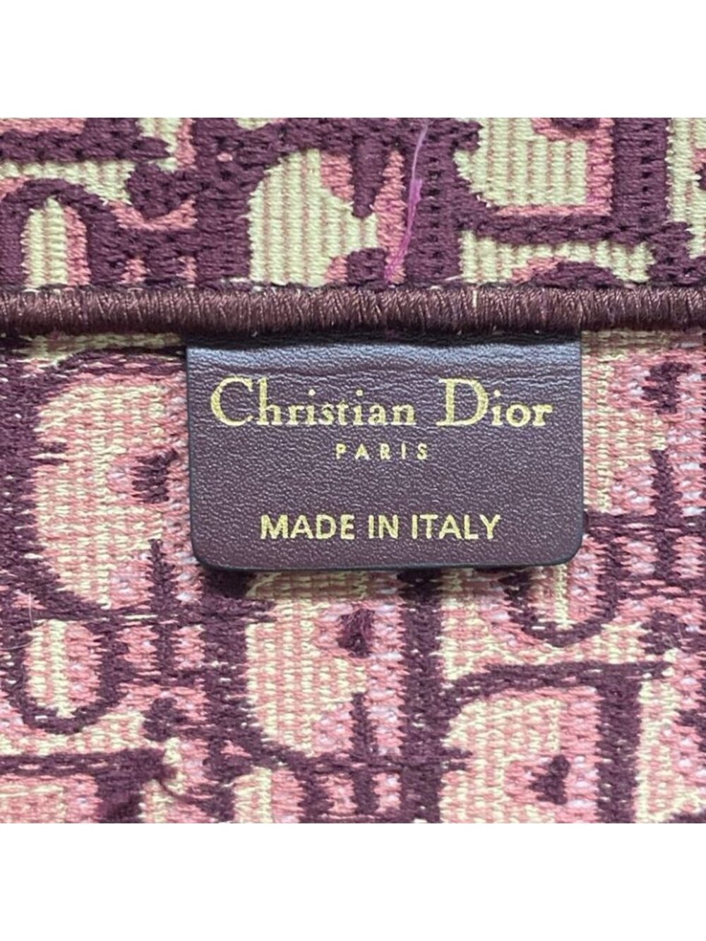 Dior Tote Book Beige Bordeaux Oblique Embroidery - Picture 8 of 15
